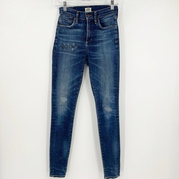 COH Citizens of Humanity Mid Rise Distressed Stretch Skinny Jeans Size 24 - Picture 1 of 8